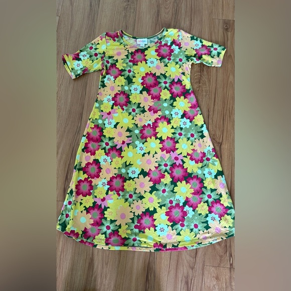 LuLaRoe Kids Floral Dress with Pink and Yellow - Picture 1 of 2